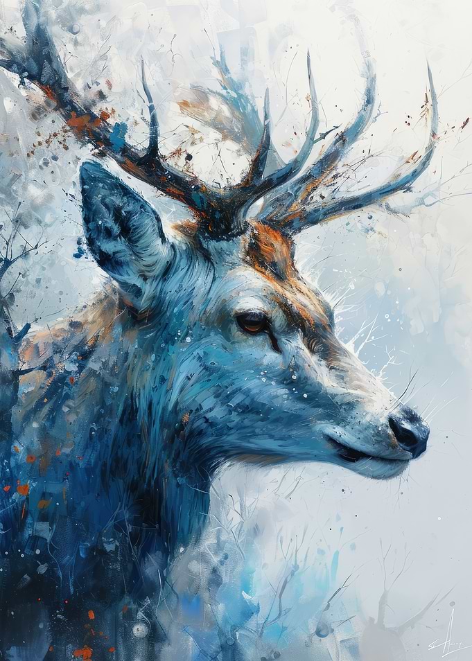 Blue Deer Portrait