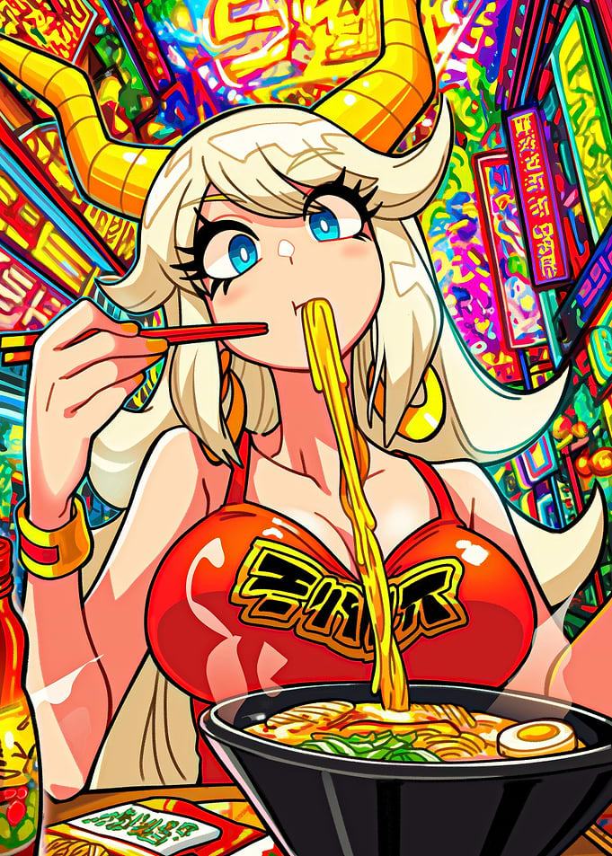 Anime Girl Eating Ramen