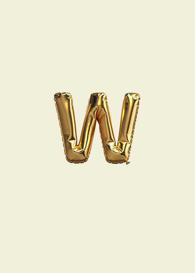 W Gold Balloon Letter