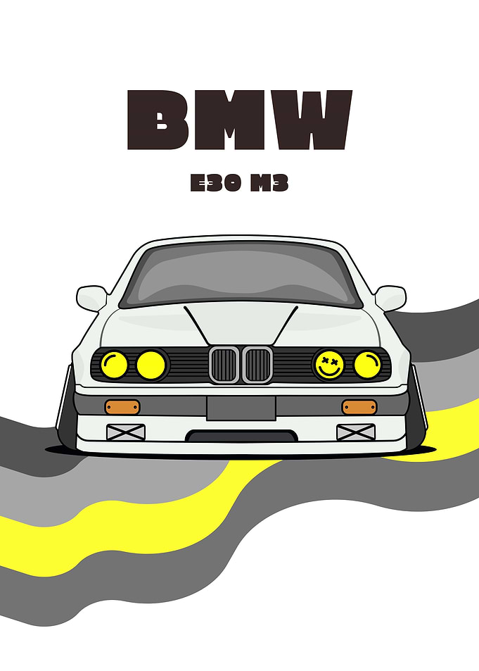 BMW E30 M3 Illustration | RETRO ART