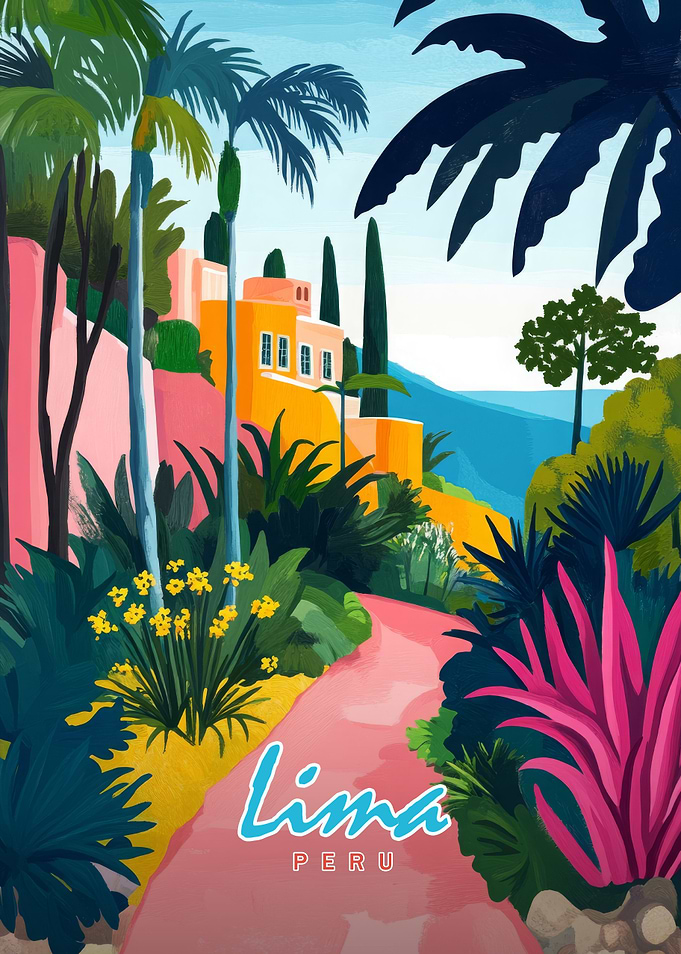 Lima, Peru Travel Poster
