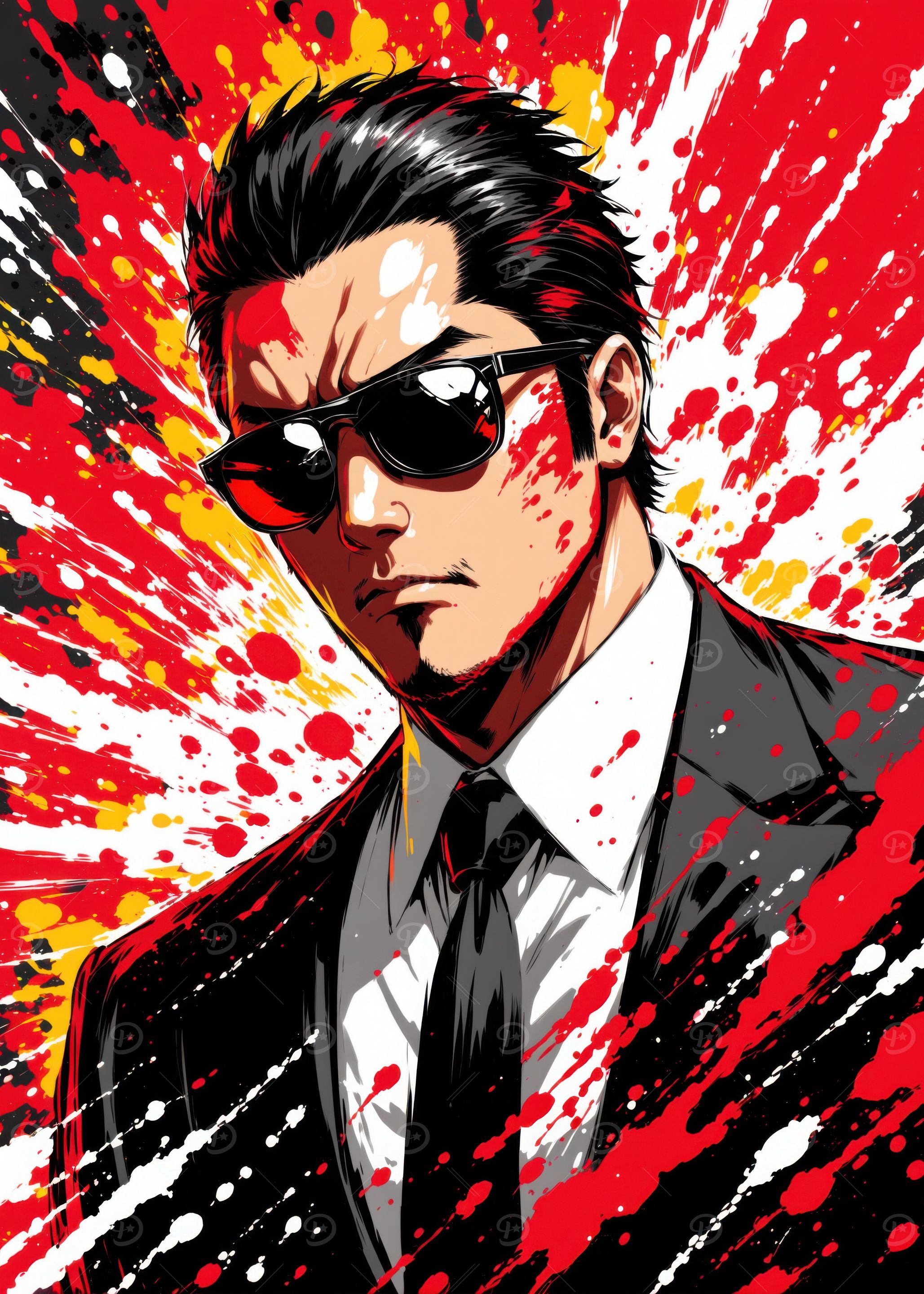 Anime Yakuza Man in Suit