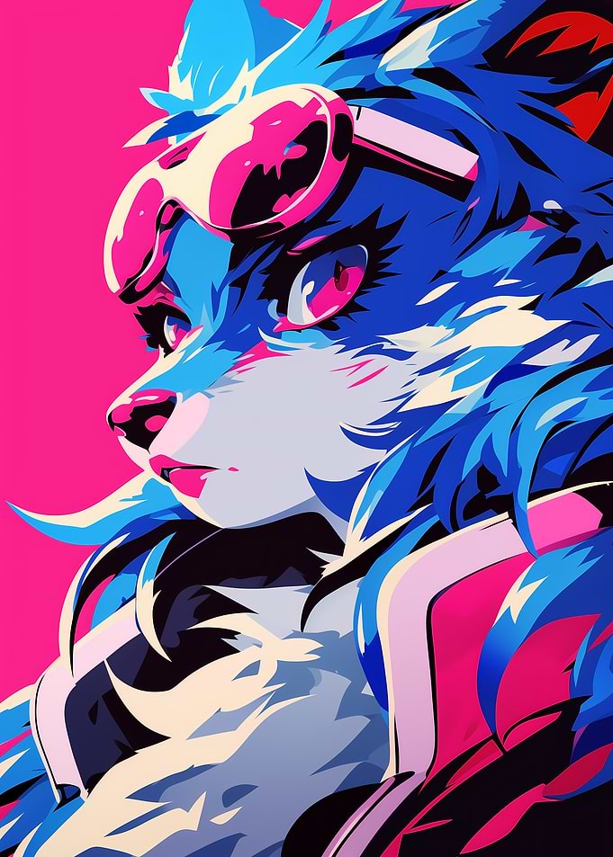 Blue Furry with Sunglasses