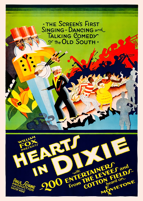 Hearts in Dixie Movie Poster — vintage film art printed on metal