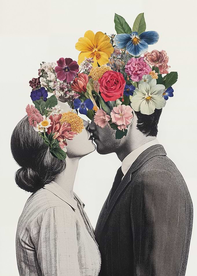 Floral Kiss Collage
