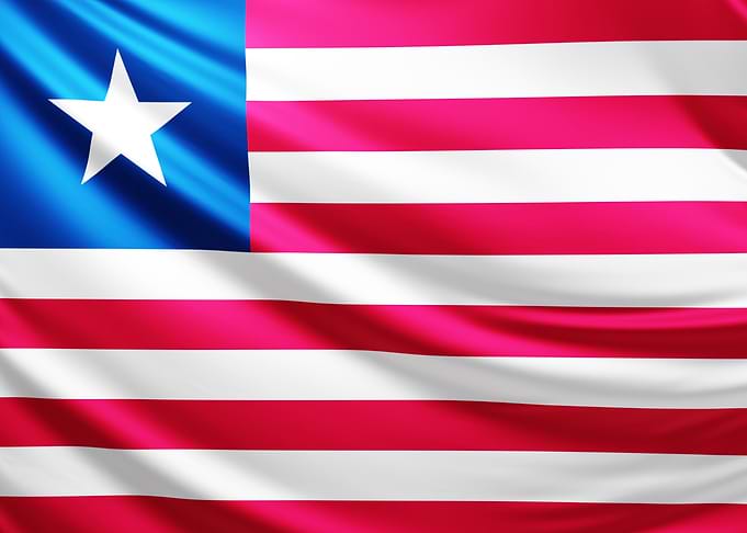 Liberian Flag, Realistic flag in Liberia