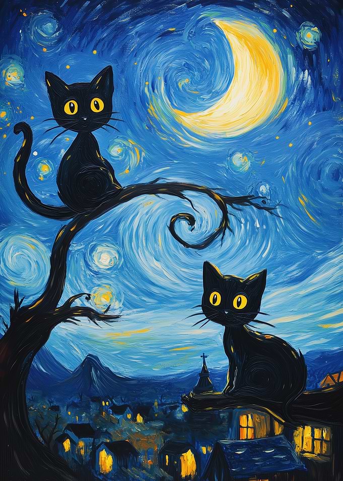 Starry Night Cats