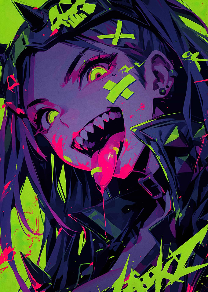 Neon Anime Girl