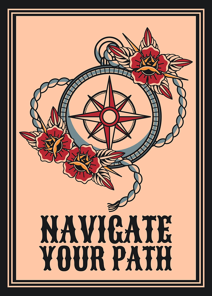 Compass & roses, vintage art