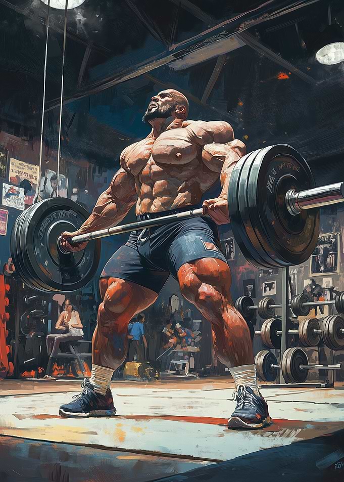 Bodybuilder Lifting Weights