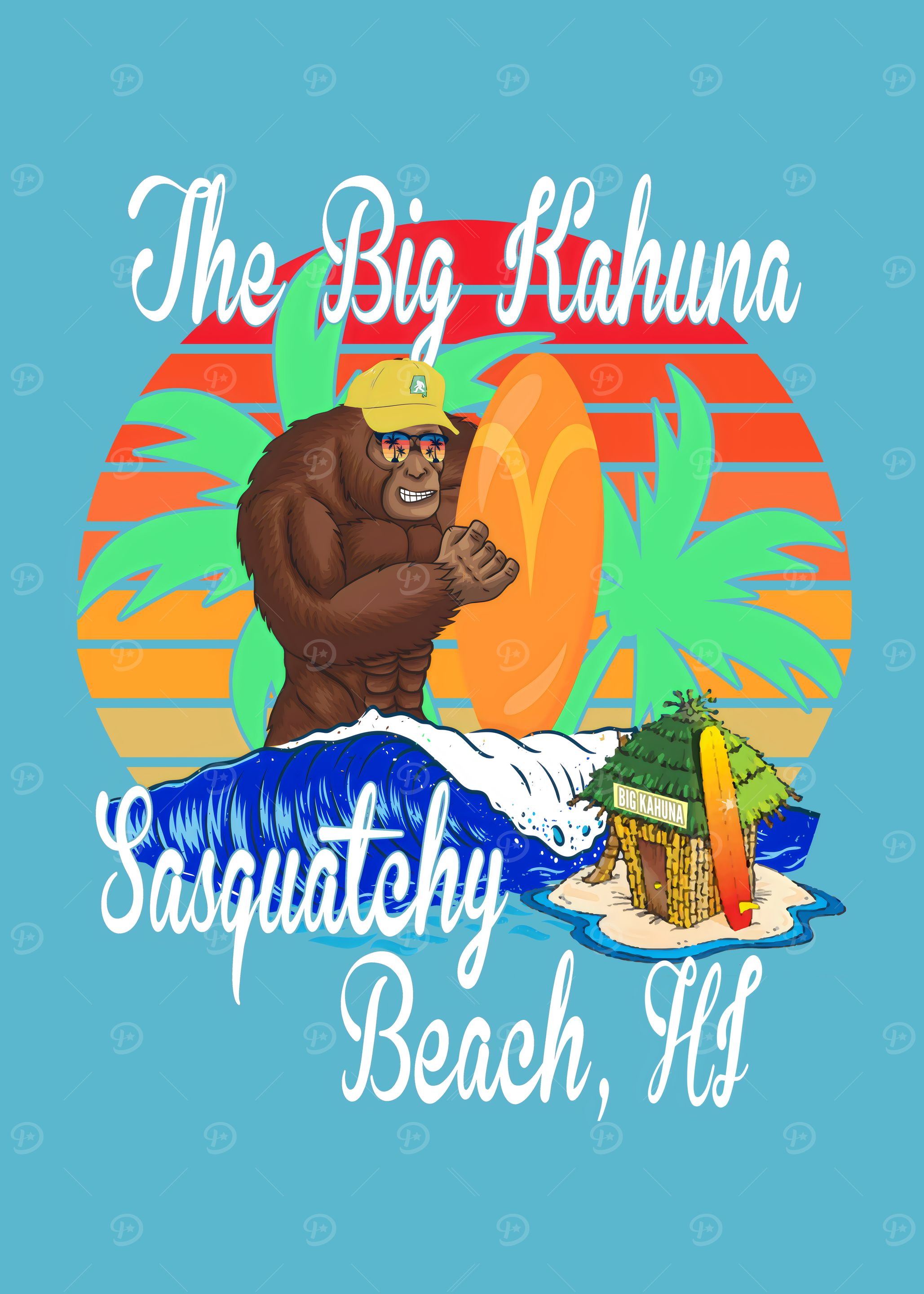 The Big Kahuna Sasquatch Surfer