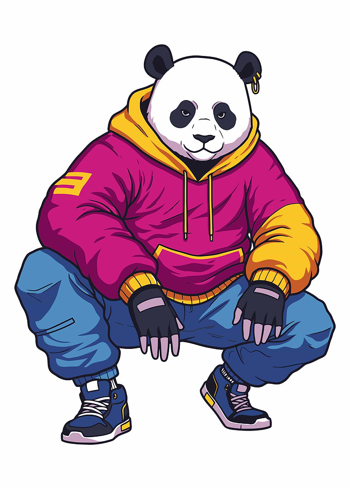 Cool Panda in Hoodie
