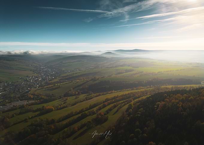 Aerial View of Rolling Hills