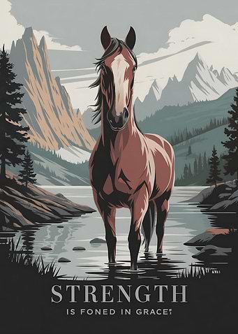 Horse in Mountain Landscape