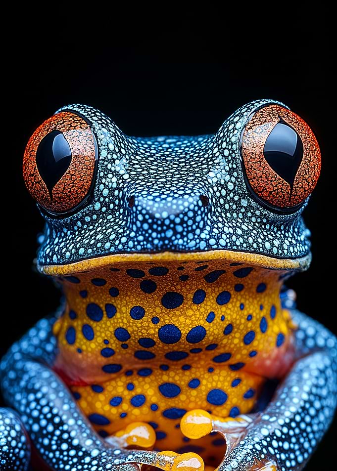 Blue and Yellow Spotted Frog