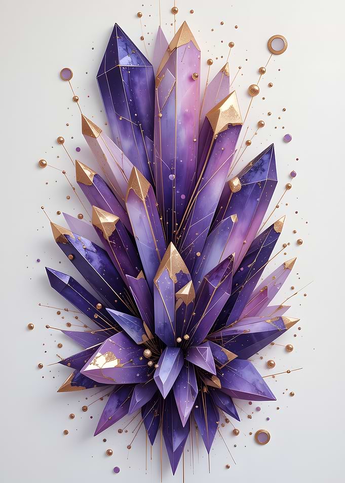 Purple Amethyst Crystal Burst