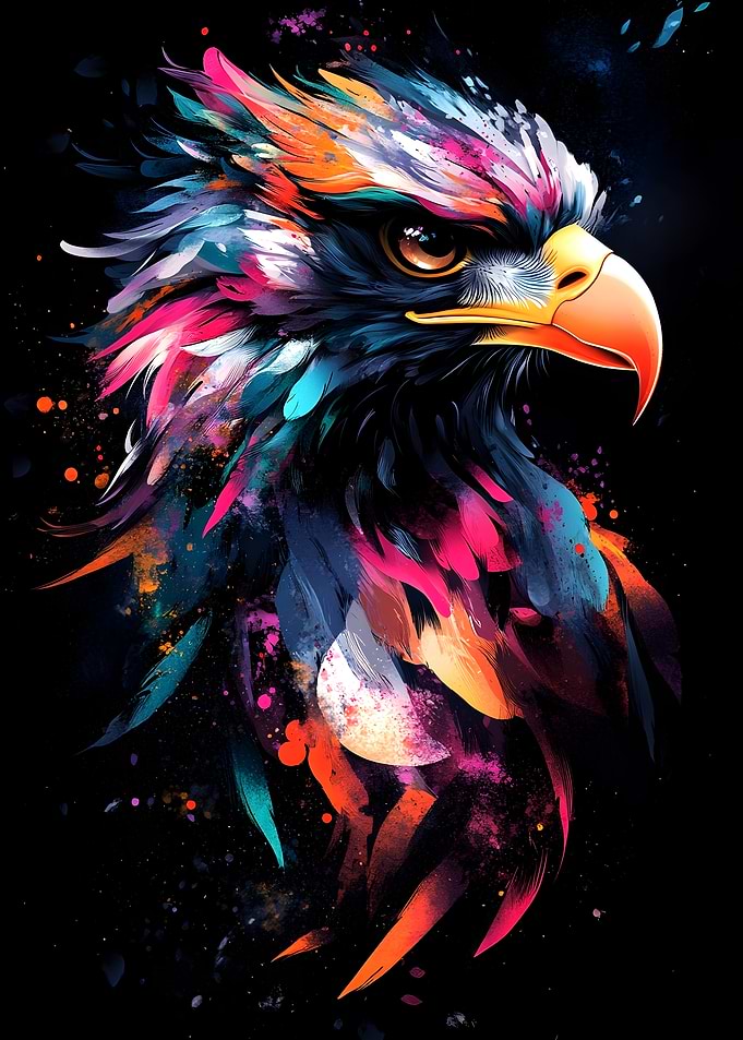 Colorful Eagle Portrait