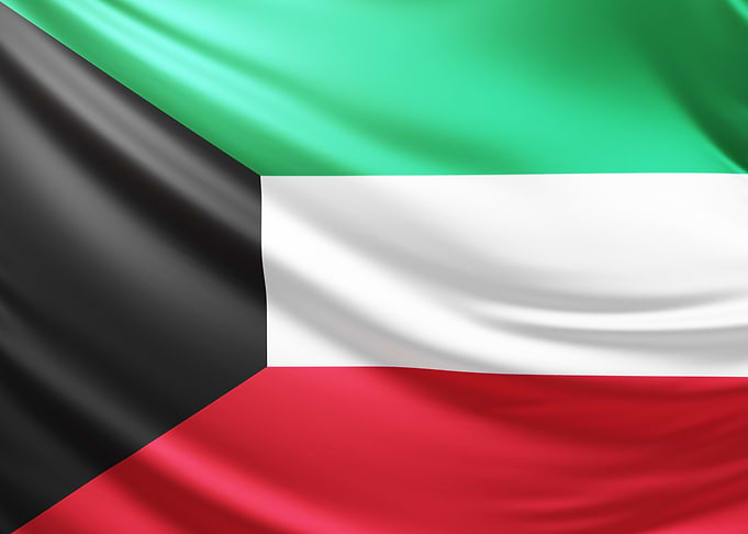 Kuwait Flag, realistic Kuwait flag