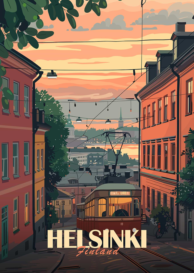 Helsinki Tram Sunset