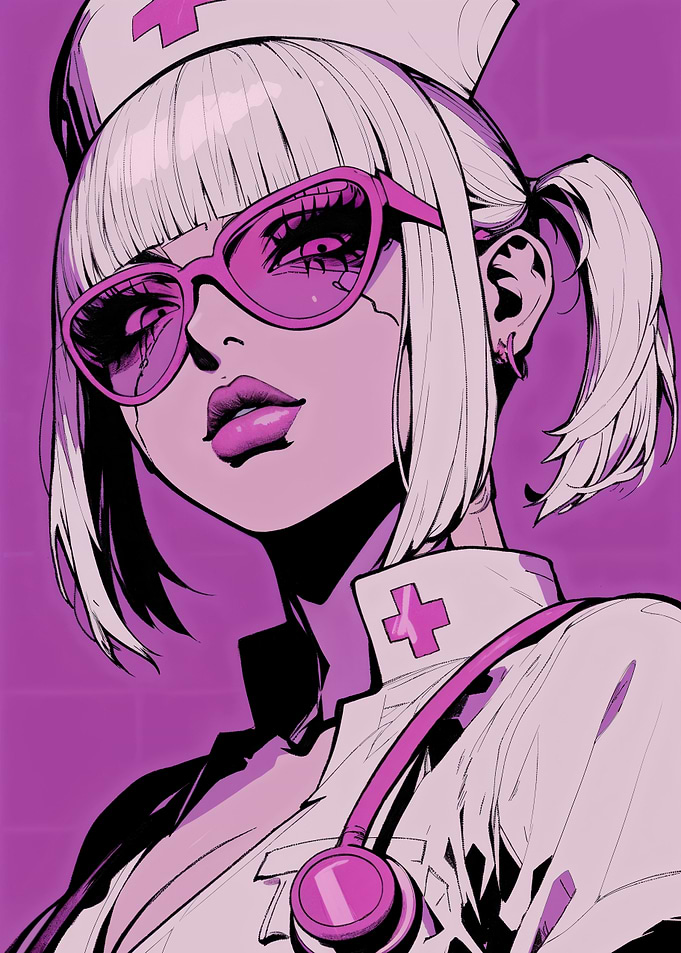 Nurse with Pink Sunglasses