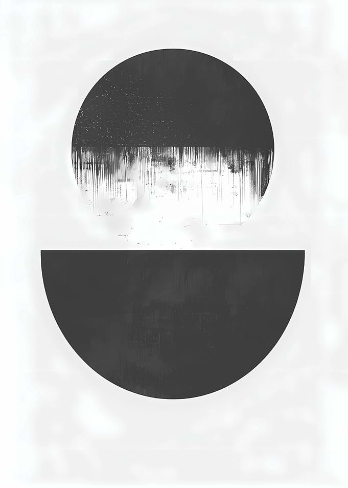 Abstract Black and White Circles