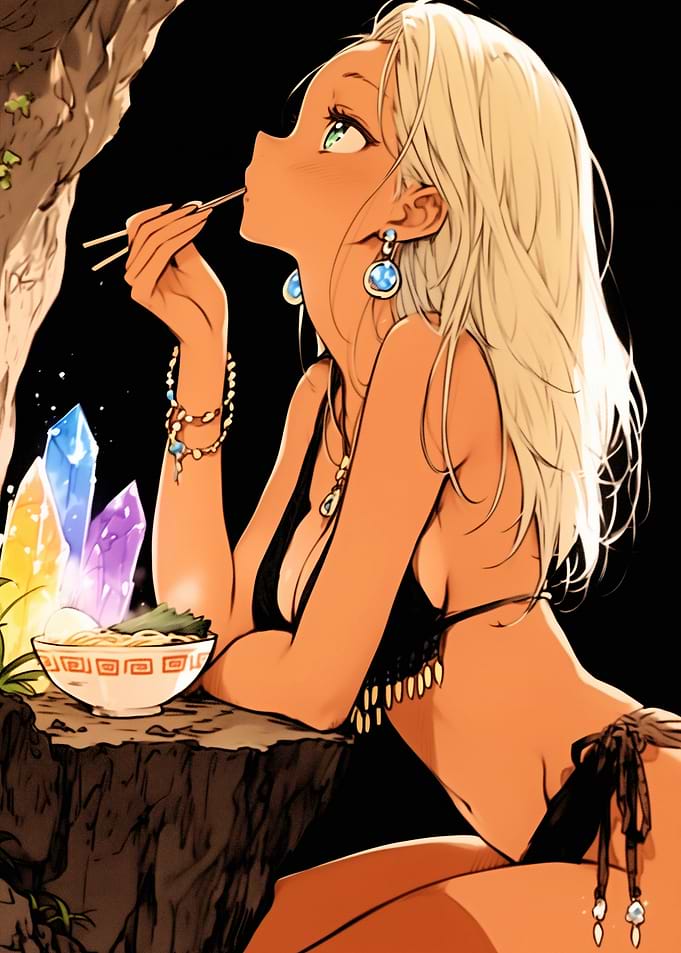 Anime Girl Eating Ramen