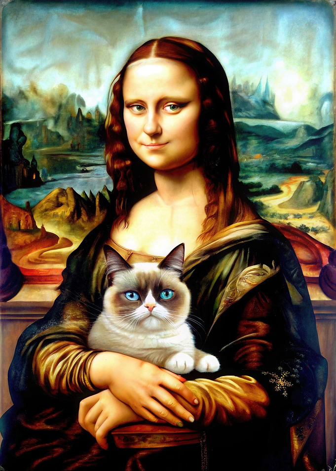 Mona Lisa with Cat