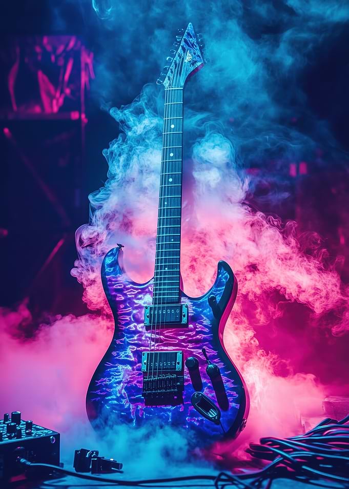 Electric Guitar in Smoke