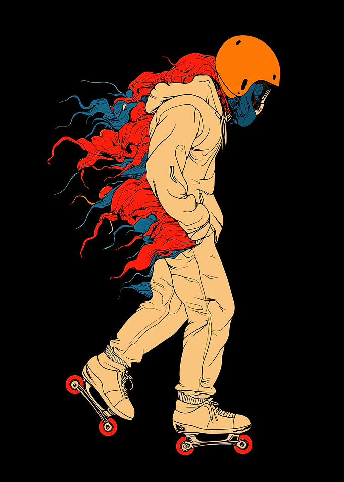 Colorful Momentum on Roller Skates