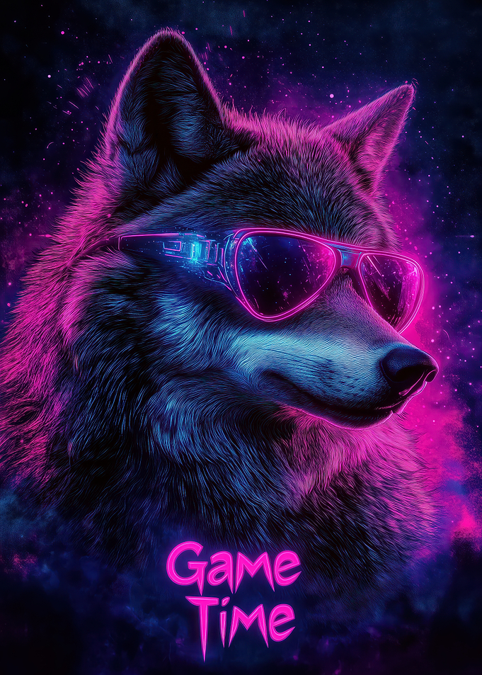 Wolf in Neon Sunglasses