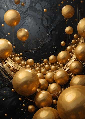 Golden Sphere Abstract