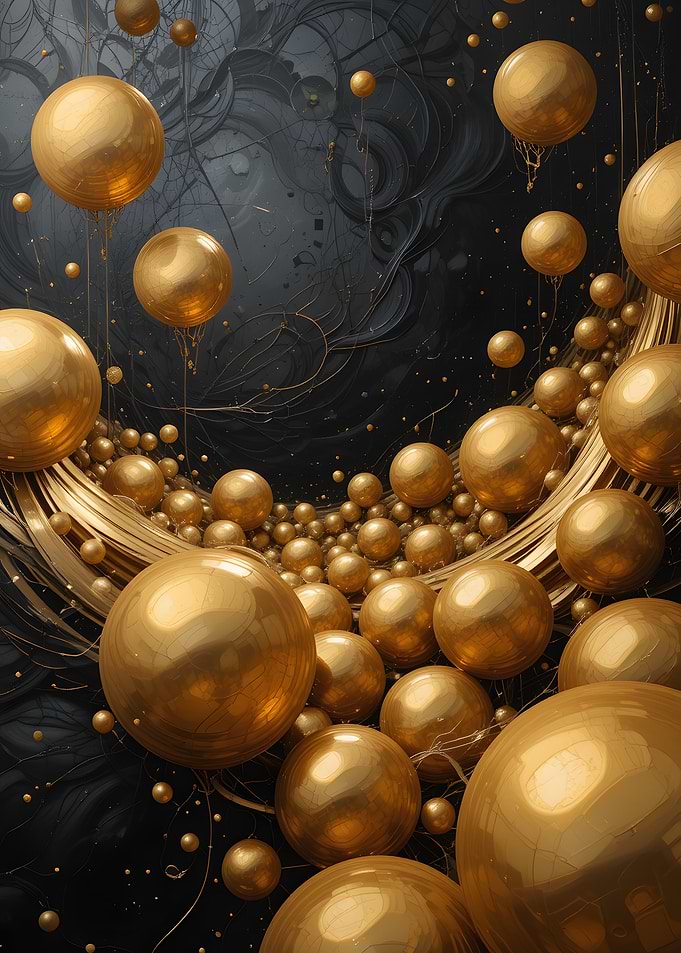 Golden Sphere Abstract