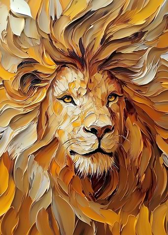 Lion Portrait Painting