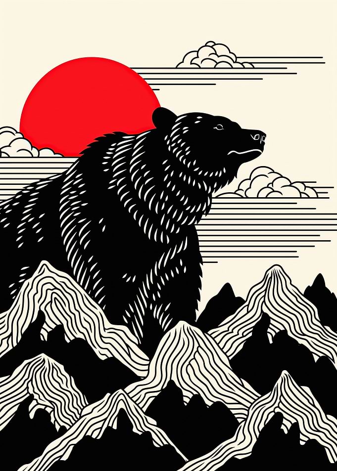 Minimalist Bear Mountain Sunset