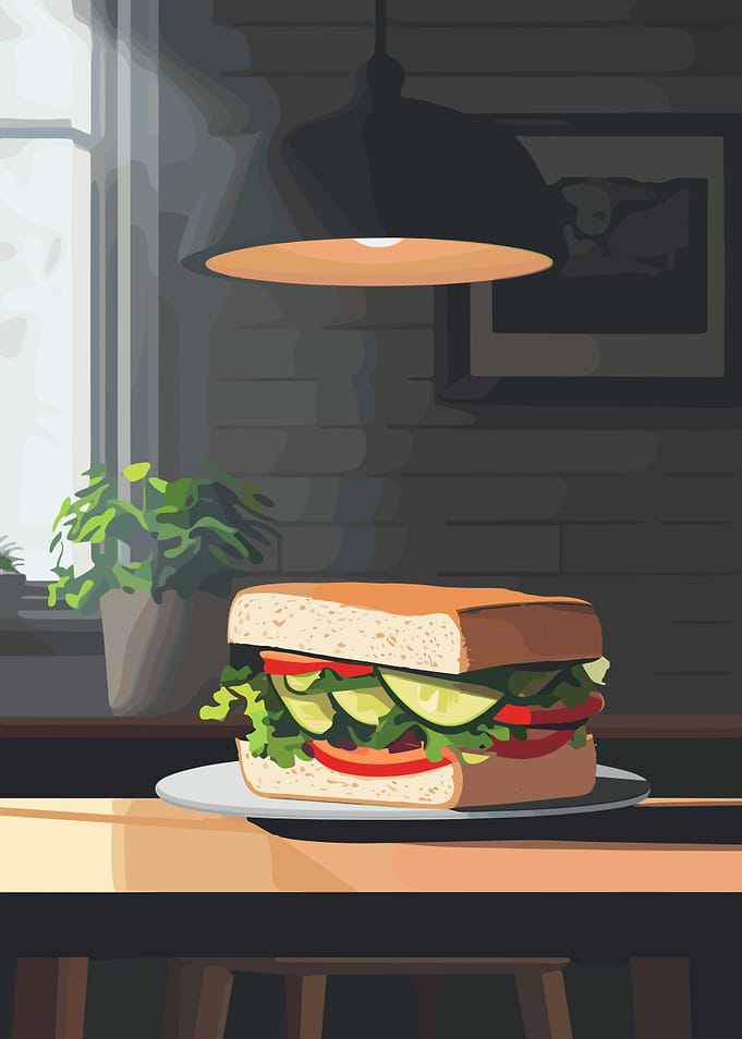 Sandwich on a Table