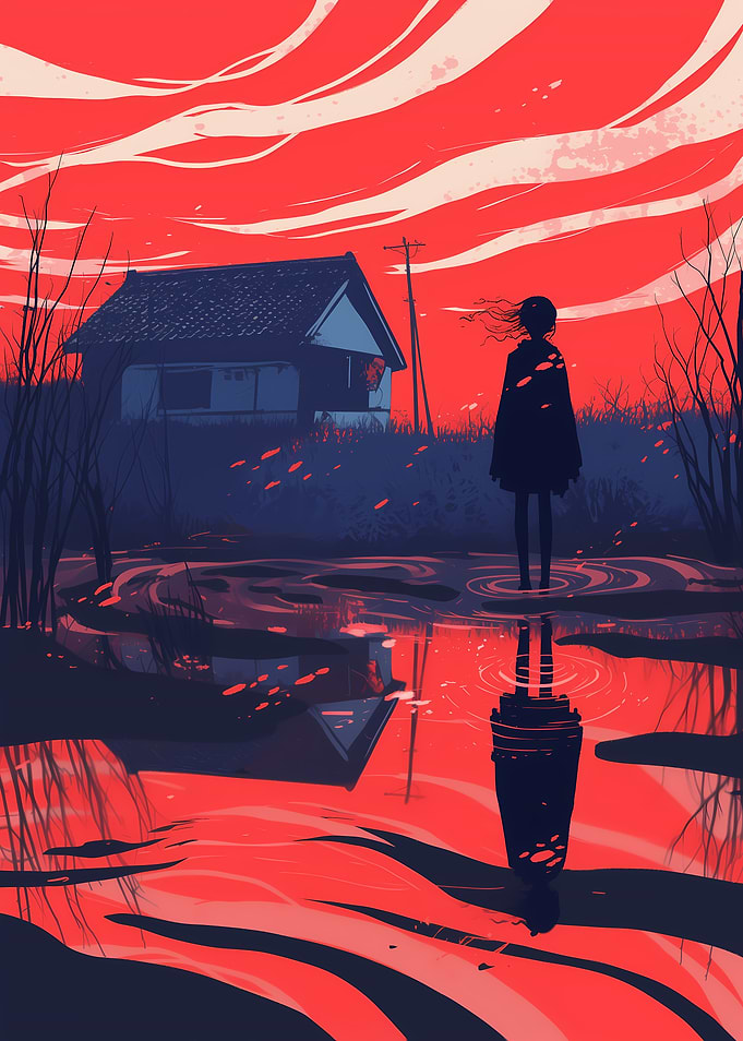 Silhouette in Red Sunset