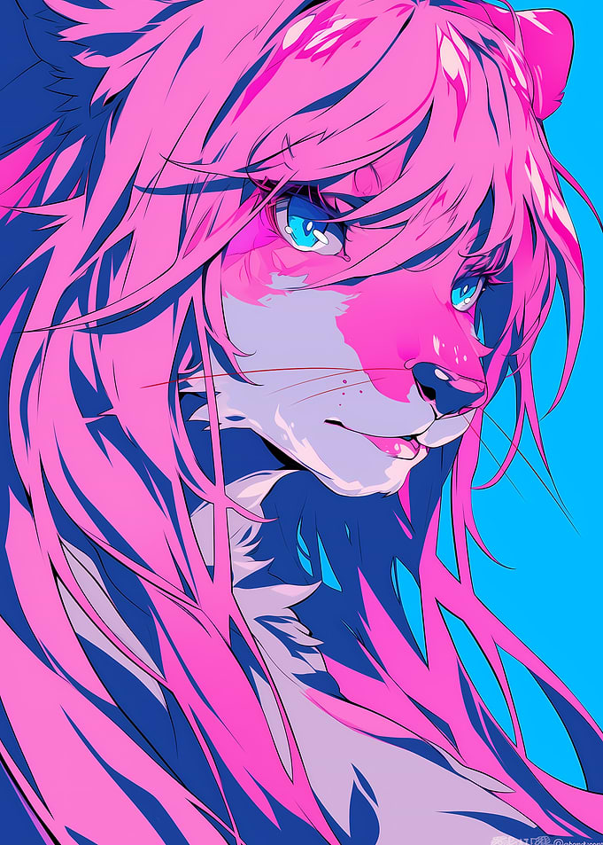 Pink Furry Anime Girl