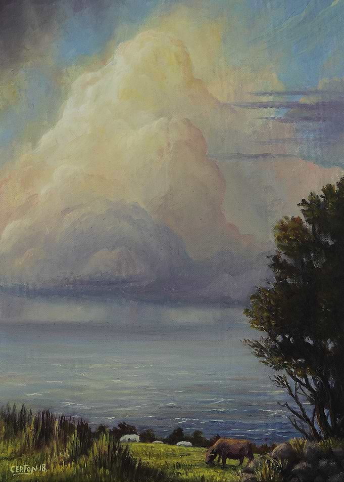Rain clouds during sunset
