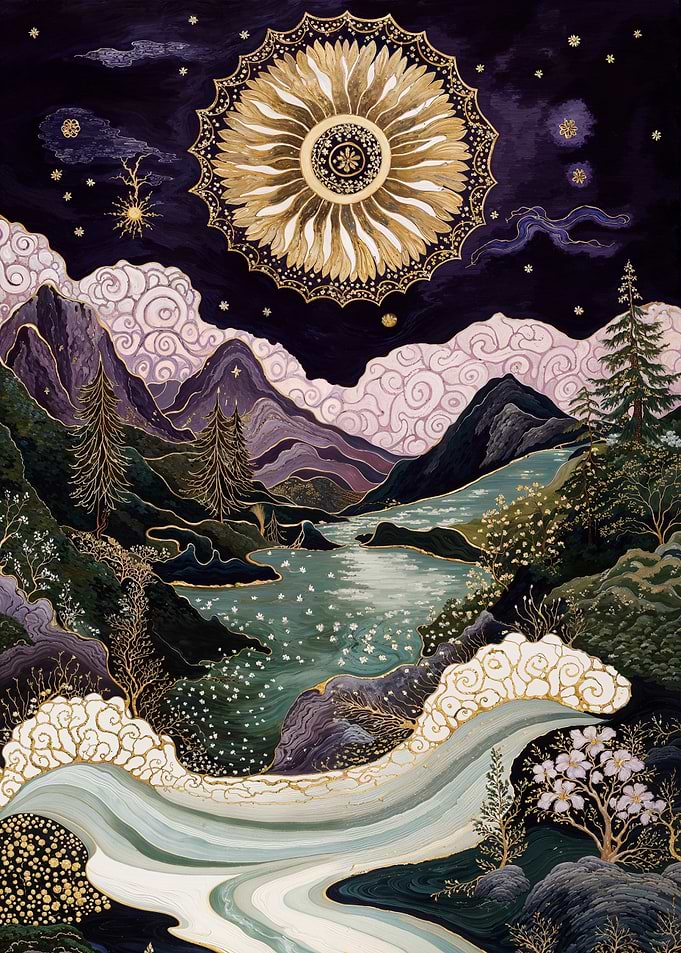 Kintsugi Mystical Night Landscape