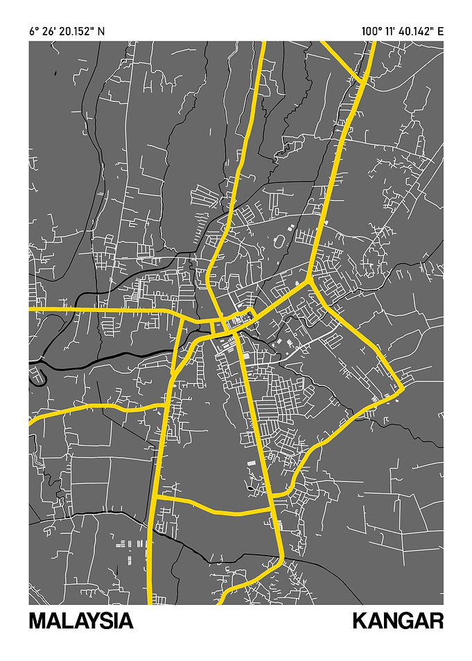 Kangar City Street Map