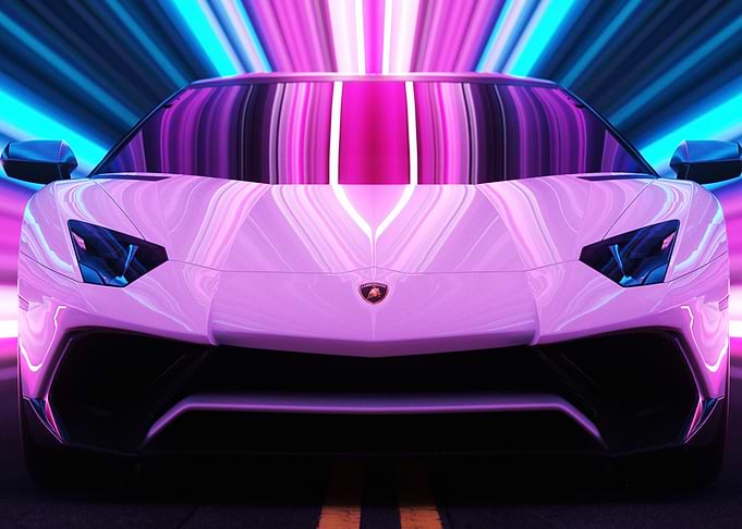 Lamborghini Aventador Neon Lights