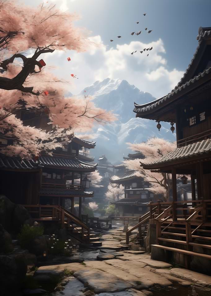 Japanese Village Landscape