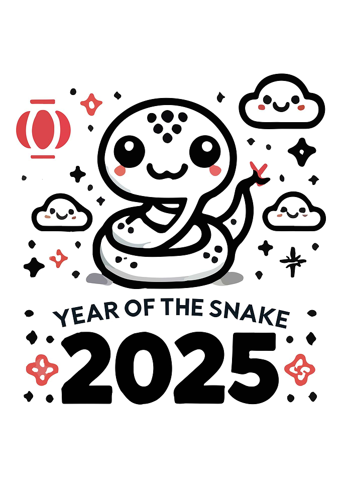 Cute Chinese New Year - Year of the Snake 2025