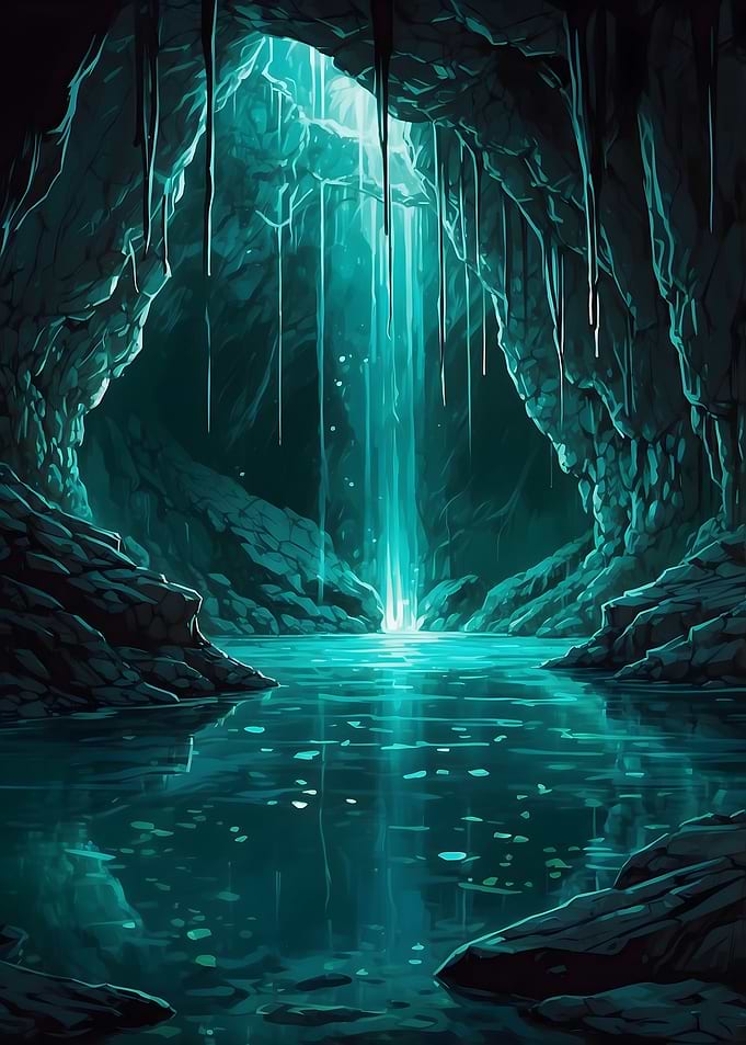 Mystical Cave Waterfall