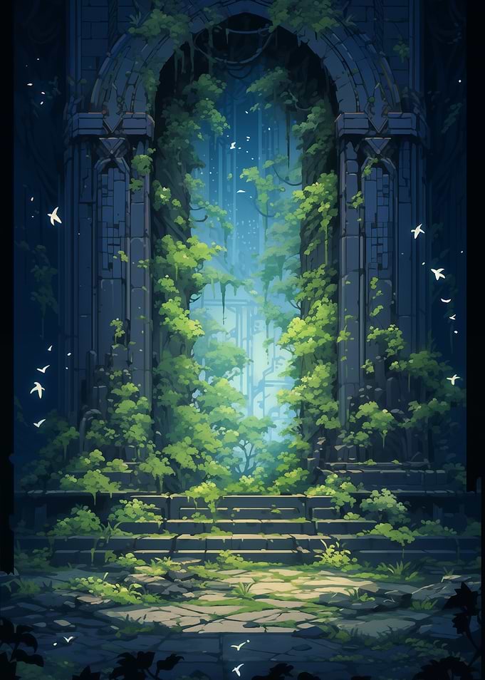 Overgrown Stone Archway