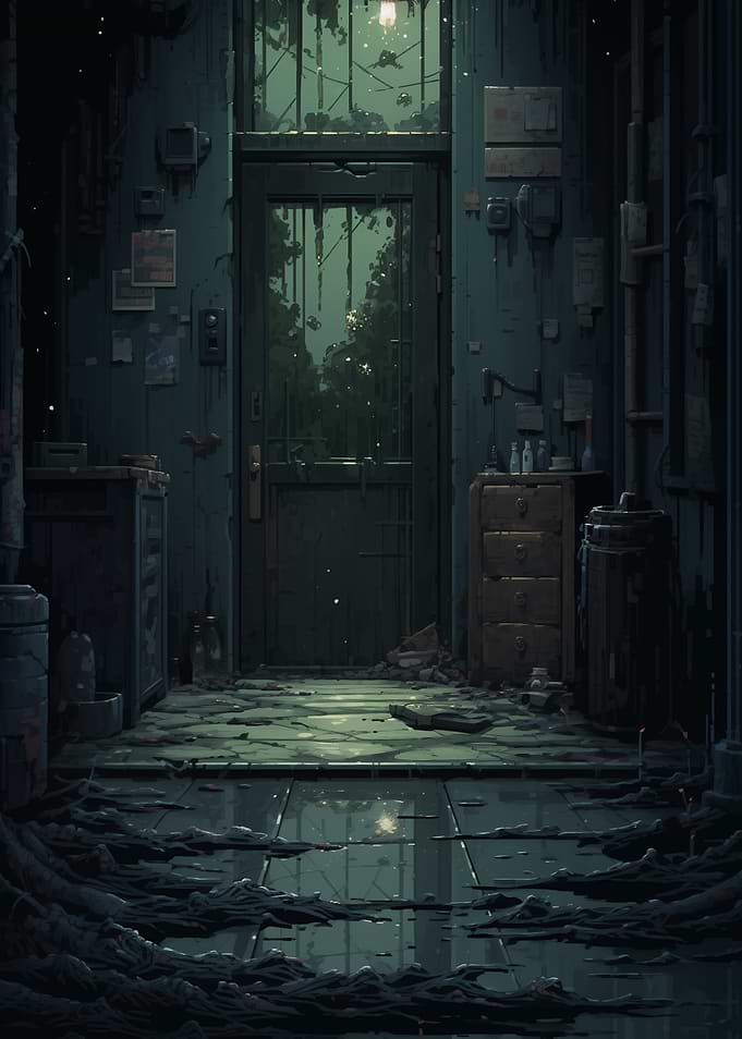 Dark Doorway in Abandoned Building