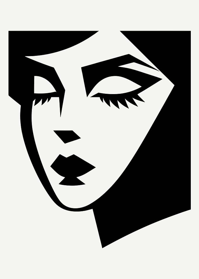 Black and White Woman Portrait
