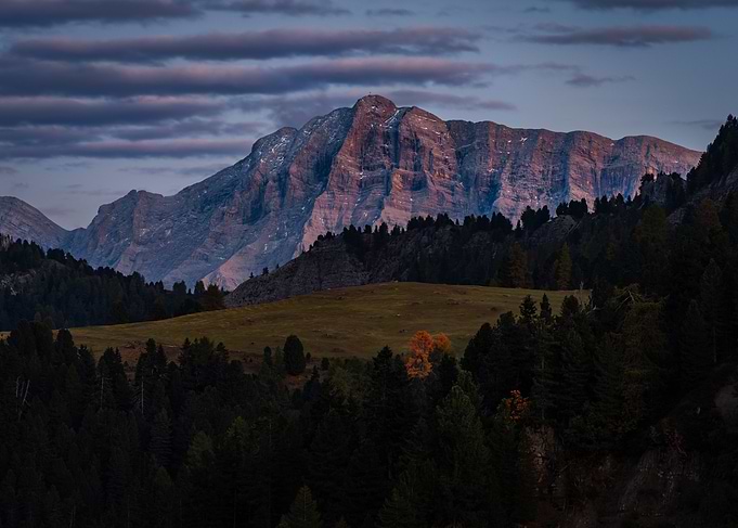 Mountain Range at Dusk