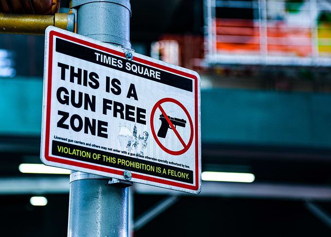 Gun Free Zone Sign - Times Square