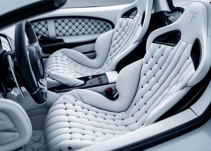 White Luxury Car Interior